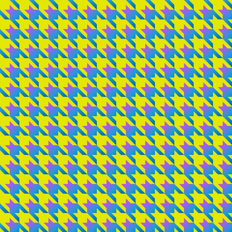 Vettore modello senza cuciture pied de poule giallo e blu in bianco e nero illustrazione vettoriale eps 10