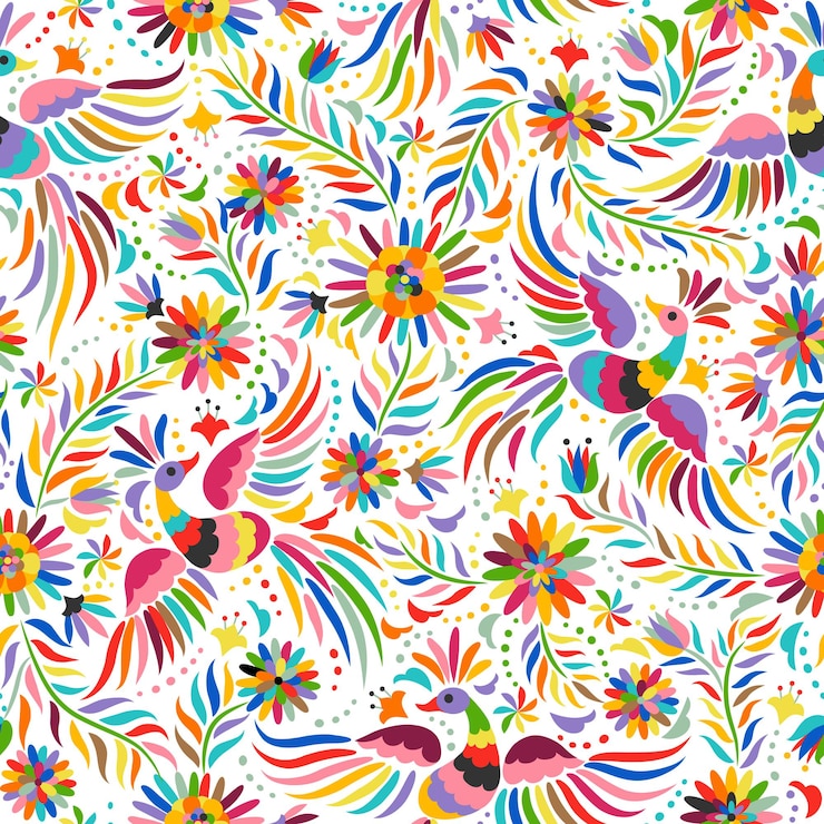 Vettore modello senza cuciture ricamo messicano. modello etnico colorato e ornato.