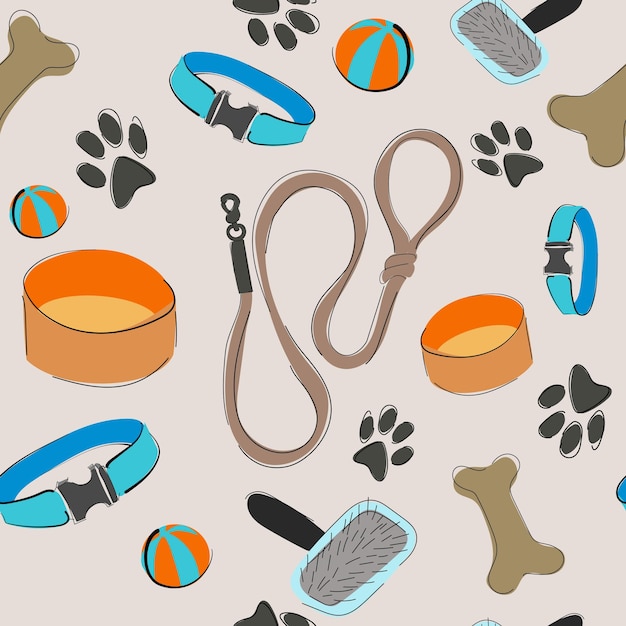 Modello senza cuciture sfondo accessori per animali domestici