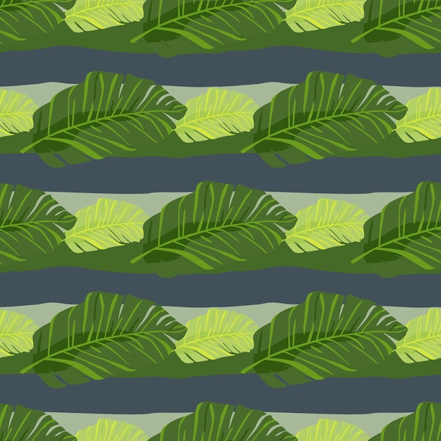 Modello senza giunture di piante esotiche astratte Carta da parati con foglie botaniche Sfondo con motivi tropicali con foglie di palma e motivi floreali