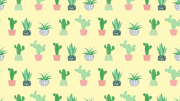 Modello senza giunture di piante grasse Succulente ornamento motivo floreale con bellissime piante