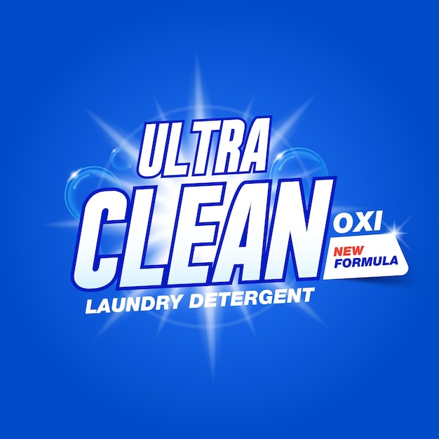Modello ultra pulito per detersivo per bucato Design del pacchetto