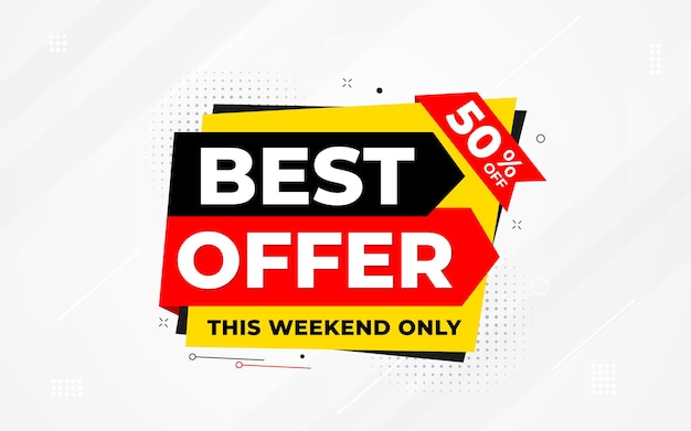Modello vettoriale del banner della migliore offerta Banner dell'offerta Offerta di vendita e sconti sfondo Offerta