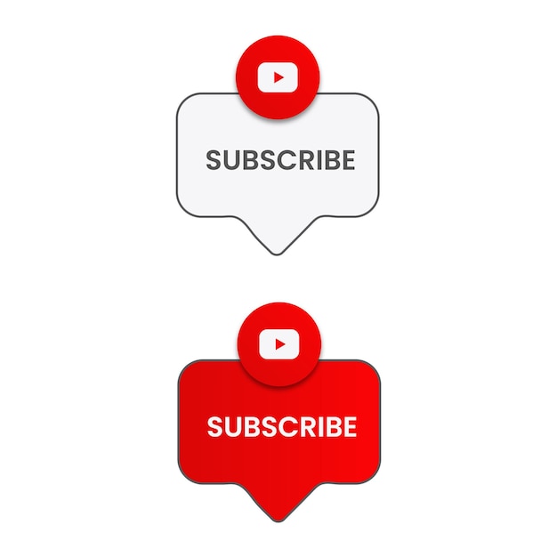 Modello vettoriale del pulsante Iscriviti di YouTube
