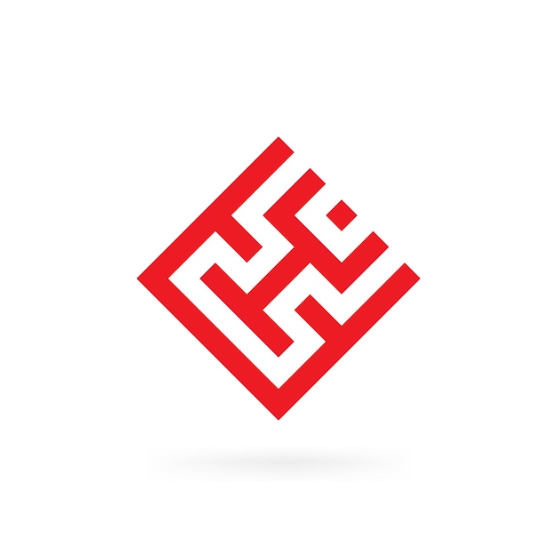 Modello vettoriale dell'icona del logo della lettera HC rosso creativo moderno unico aziendale