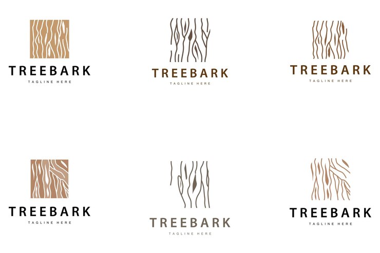 Vettore modello vettoriale della struttura del logo in legno strati della corteccia degli alberi forestali
