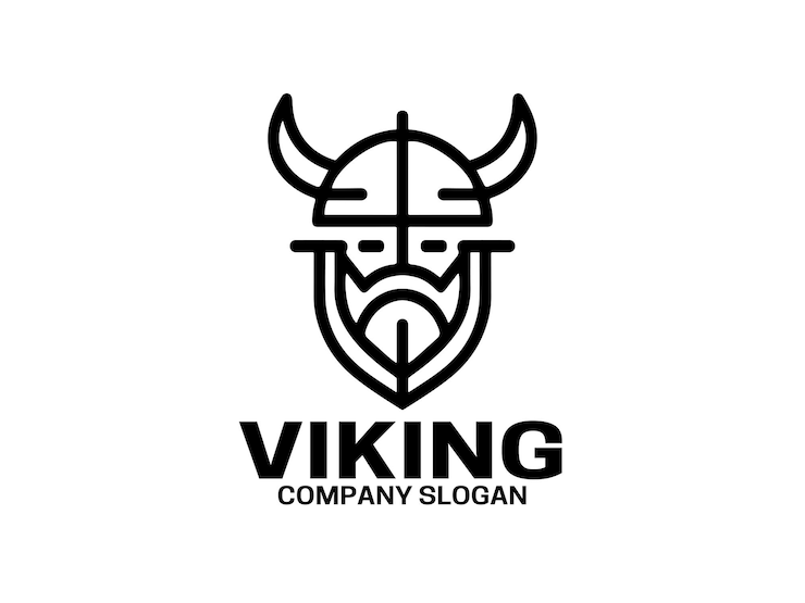 Vettore modello vettoriale delle icone del logo viking