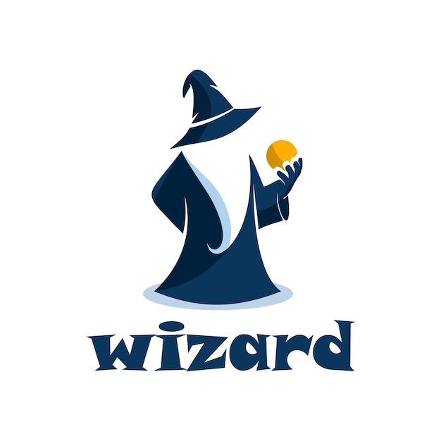 Modello vettoriale delle illustrazioni del design del logo del mago mago