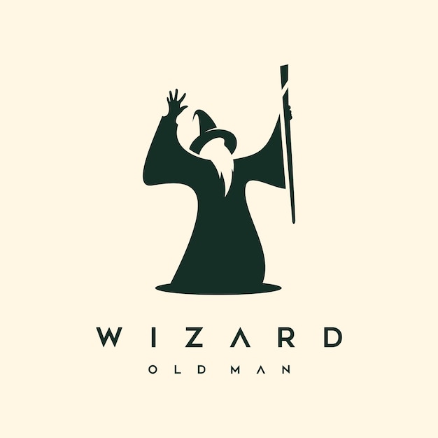 Modello vettoriale delle illustrazioni del design del logo del mago mago