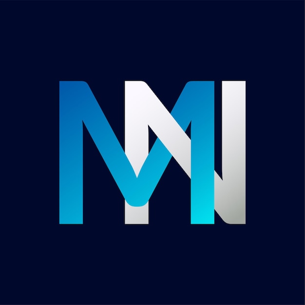 Modello vettoriale di icone del logo unico della lettera MN