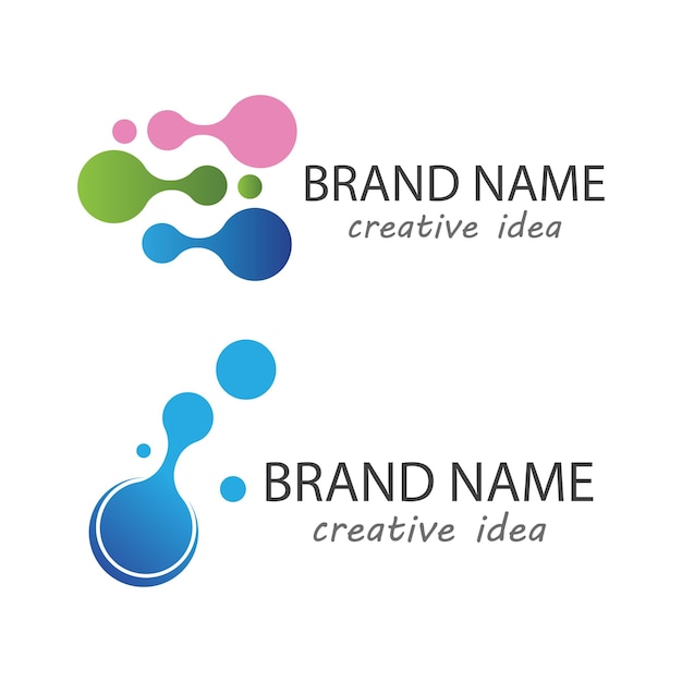 Modello vettoriale di illustrazione del logo della molecola