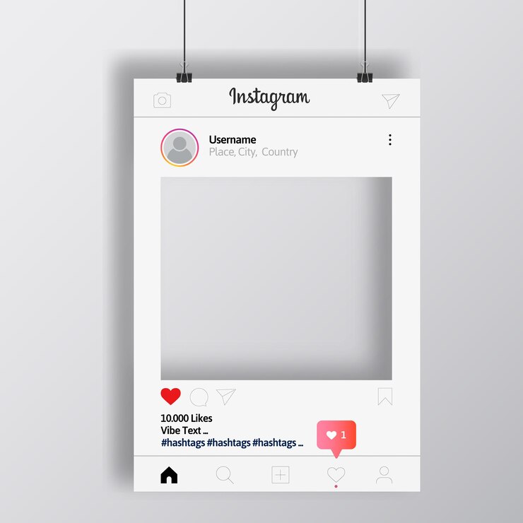 Vettore modello vettoriale di instagram. immagini trasparenti di alta qualità.