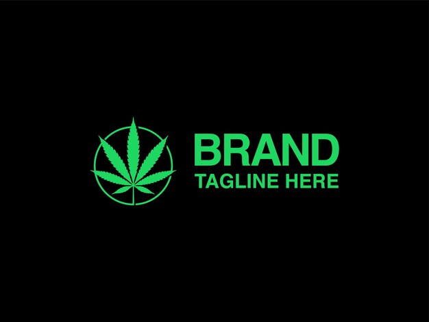 modello vettoriale di progettazione del logo della cannabis CBD Indica Leaf Oil