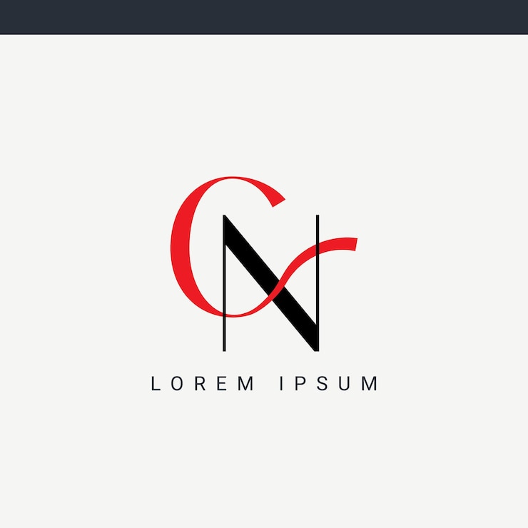 Vettore modello vettoriale di progettazione del logo delle lettere cn e nc
