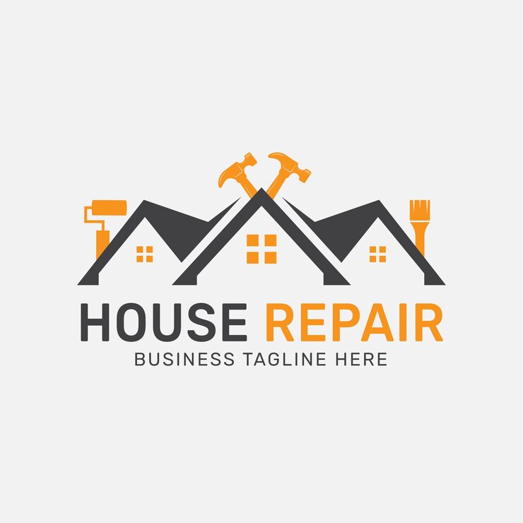 Modello vettoriale di progettazione del logo per la riparazione di case
