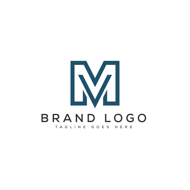 Modello vettoriale di progettazione di lettere del logo MV per il marchio