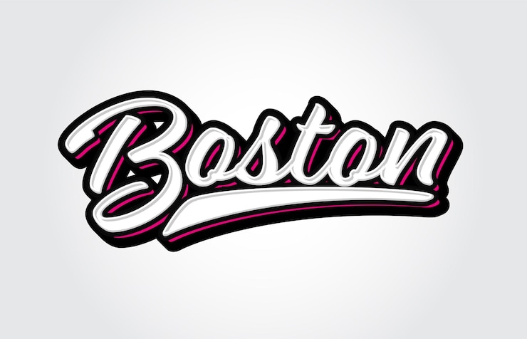 Vettore modello vettoriale di tipografia a mano di boston