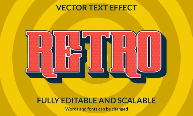 Modello vettoriale di tipografia retro 3D edibile per effetti di testo