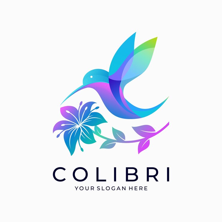 Vettore modello vettoriale logo colibrì