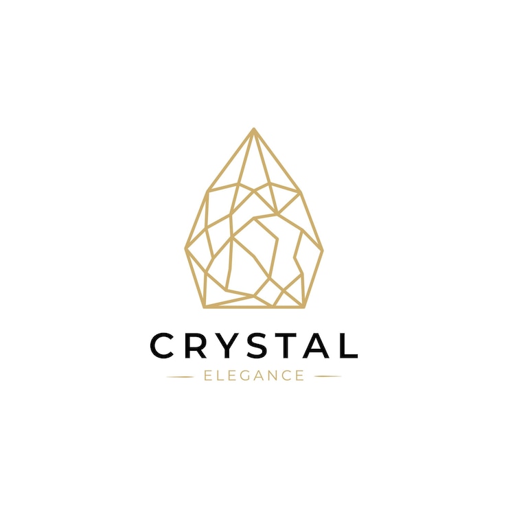 Vettore modello vettoriale per il design del logo crystal gems stile lineare icona del contorno del concetto del logotipo di moda gioielli di lusso
