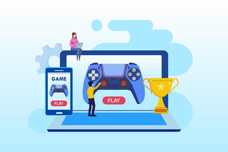 Vettore modello vettoriale piatto illustrazione torneo di gioco online