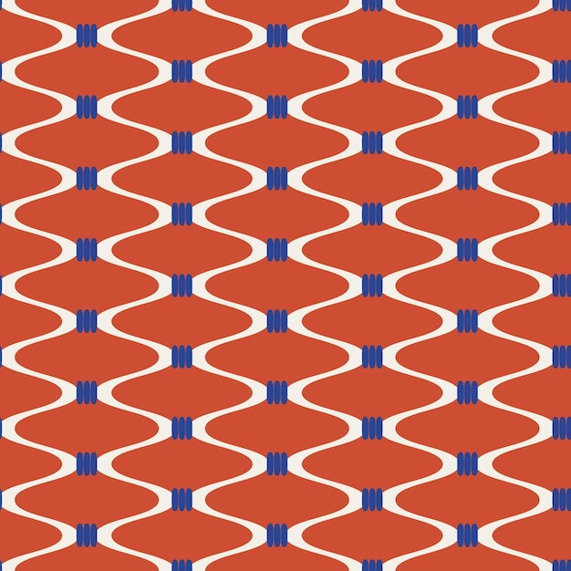 Modello vettoriale senza cuciture a strisce ondulate annodate astratte Colori moda alla moda Modello retrò monocromatico