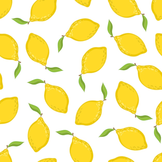 Modello vettoriale senza cuciture con limoni disegnati a mano Modello moderno di frutta