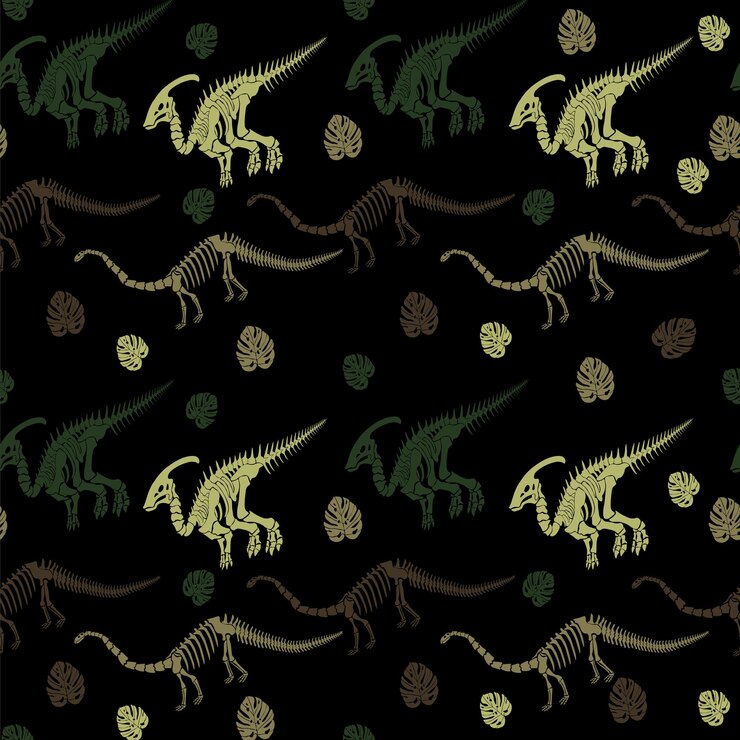 Vettore modello vettoriale senza soluzione di continuità con scheletro di dinosauro