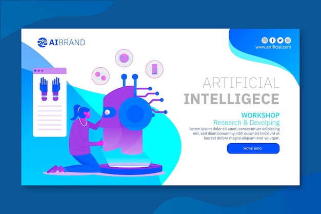 Modello web banner di intelligenza artificiale