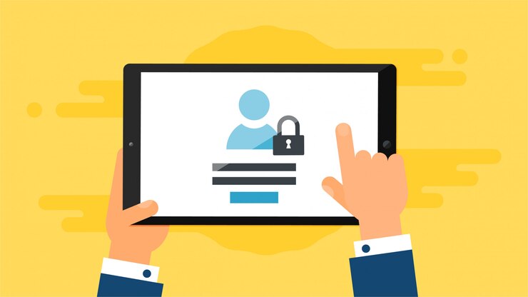 Vettore modello web del modulo di accesso per tablet