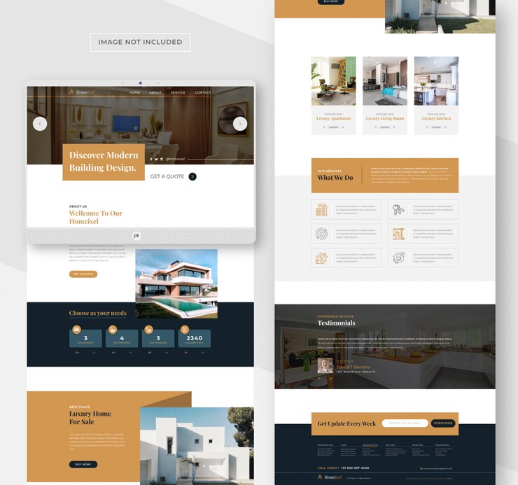 Vettore modello web immobiliare moderno per sito web aziendale multiuso