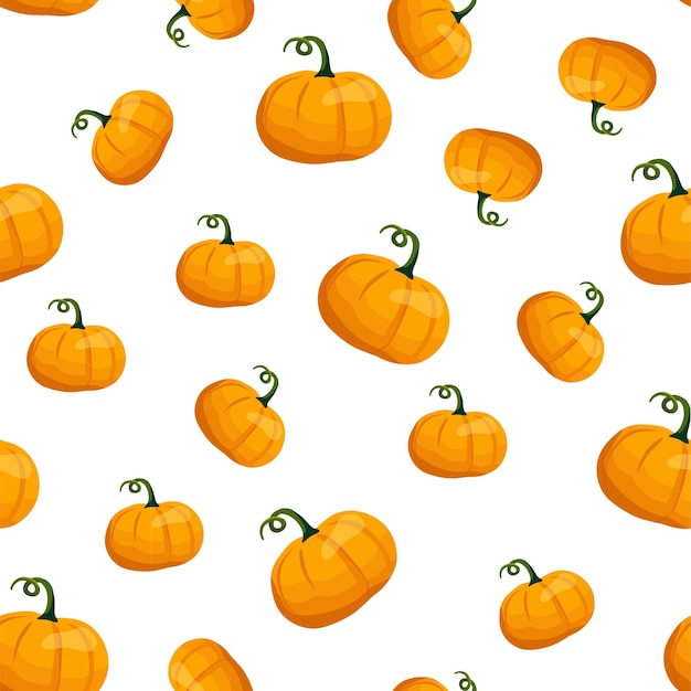 Modello zucca senza soluzione di continuità. Stile cartone animato. Illustrazione vettoriale