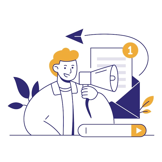 Modern Character Flat Design Concept Email