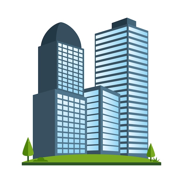 Modern Skyscraper Building Icon Architettura cittadina tema urbano e metropoli Design isolato