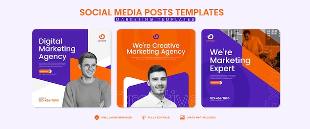 Moderna agenzia di marketing creativo Modello di post sui social media