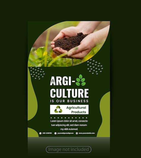Moderna agricoltura Modello di volantino Agricoltura biologica e promozione del raccolto