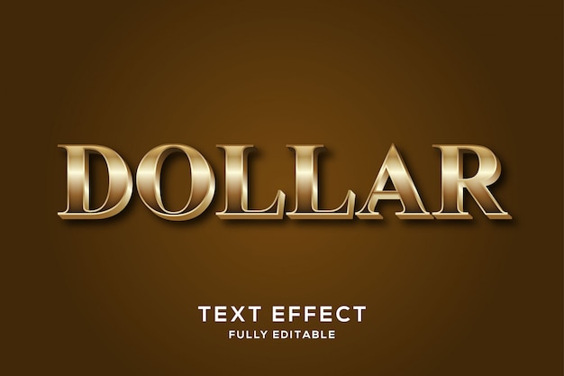 Moderna effetto testo dollaro d'oro