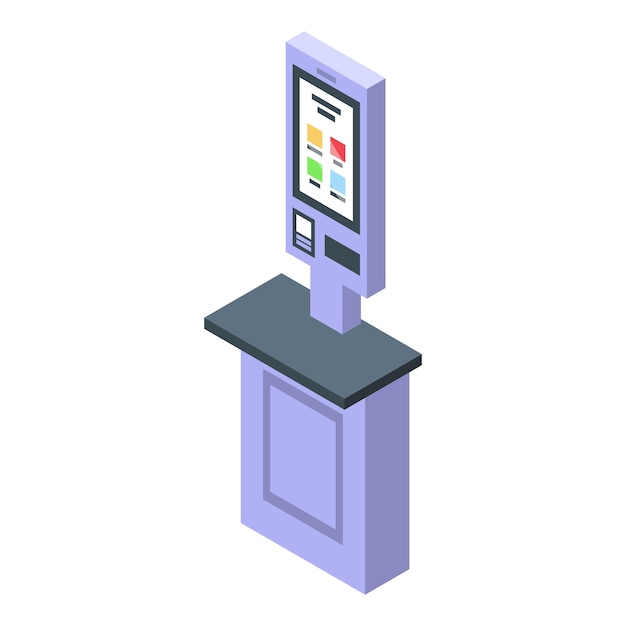 Moderna icona di self-service vettore isometrico dispositivo del pannello