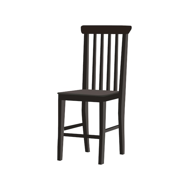 Moderna illustrazione vettoriale di sedia nera design elegante e minimalista su uno sfondo bianco