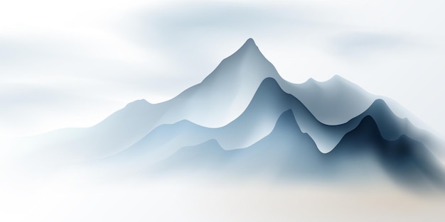 Moderna illustrazione vettoriale di una bella pittura paesaggistica a inchiostro cinese