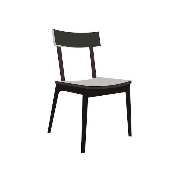 Moderna illustrazione vettoriale di una sedia isolata con un elegante design minimalista
