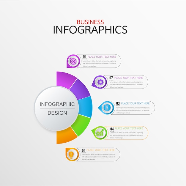 Moderna infografica colorato con passaggi