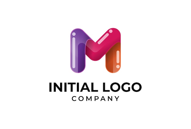 moderna lettera M logo design ispirazione illustrazione vettoriale