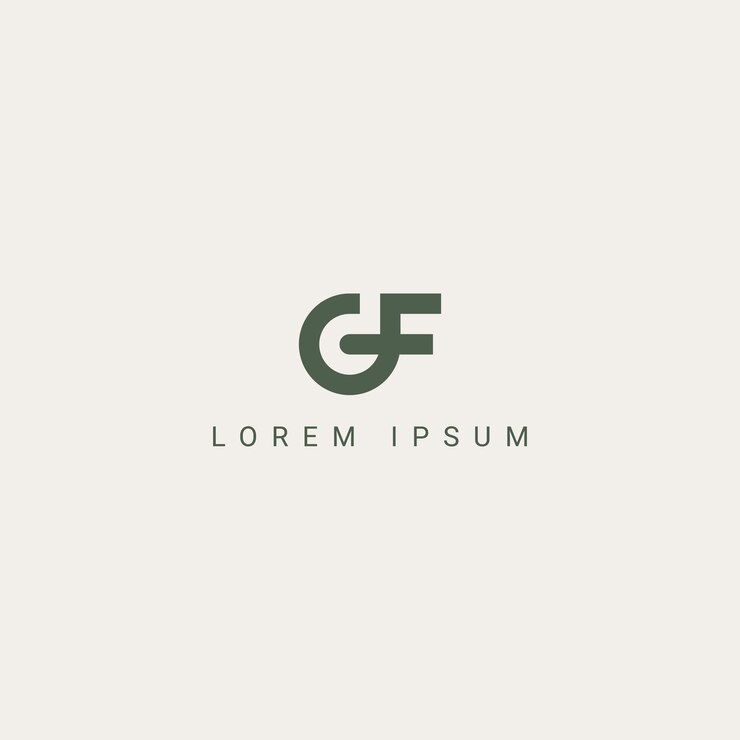 Vettore moderna lettera unica gf fg elementi di modello di progettazione dell'icona del logo