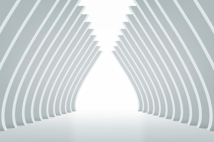 Vettore moderna progettazione architettonica minimalista del tunnel