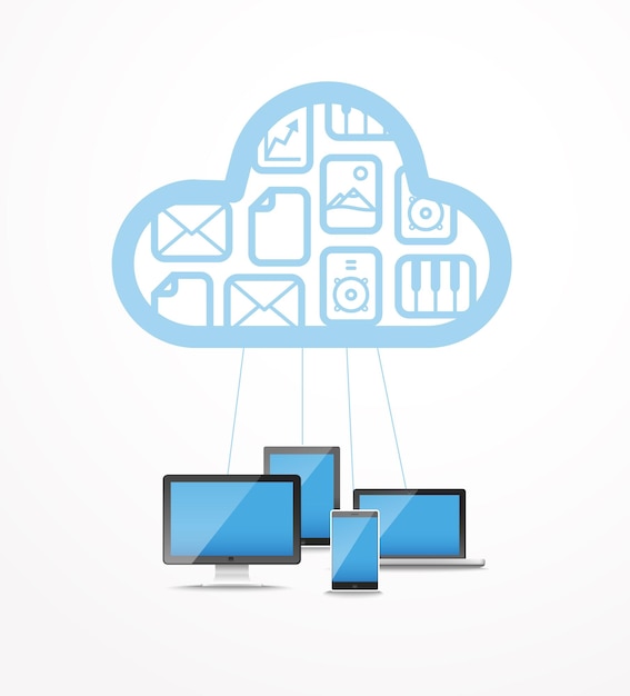 Moderna rete informatica a tecnologia cloud