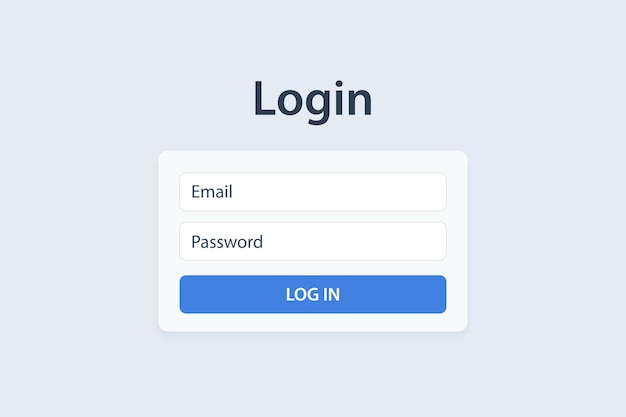 Moderna schermata di accesso con campi di e-mail e password
