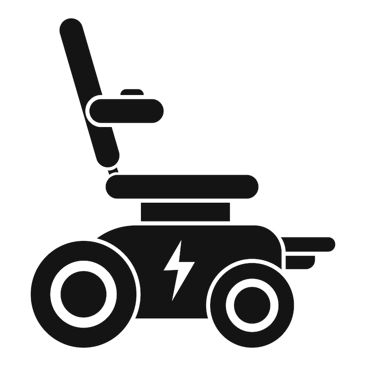 Vettore moderna sedia a rotelle elettrica per disabili icona