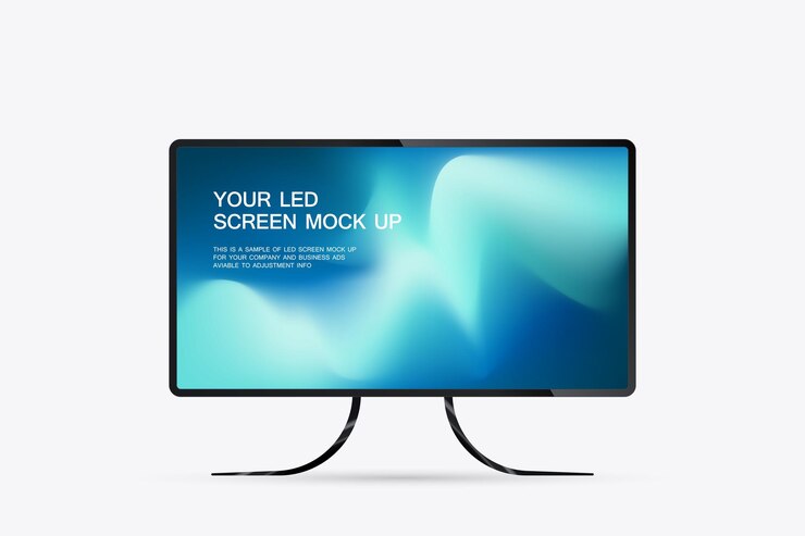 Vettore moderna tecnologia led screen mockup in 3d di scatola luminosa di schermo realistica scatola di luce tv illuminata