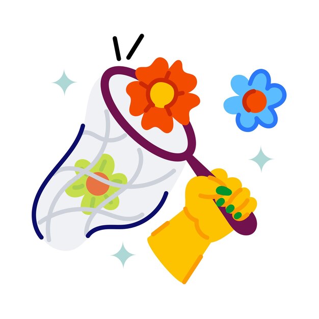 Moderno adesivo piatto di fiori da cattura